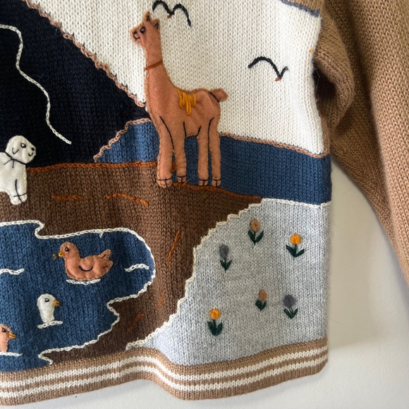 Vintage Sunflower Valley Alpaca Cardigan Size M - Picture 8 of 12